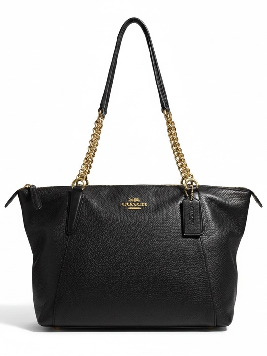 Coach Handbags - Coach Ava Black Pebble Leather Chain-Handle Tote